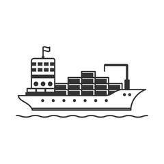 Obraz premium Cargo ship container icon isolated vector illustration.