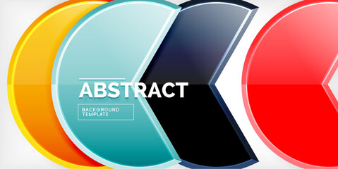 Glass reflective geometric round shapes background. Vector Illustration For Wallpaper, Banner, Background, Card, Book Illustration, landing page