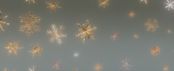 Golden Snowflakes Falling