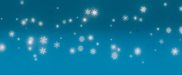 Winter Snowflakes Falling on a Blue Sky