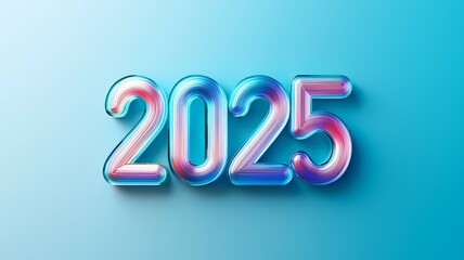 Colorful 2025 design featuring three-dimensional numbers against a gradient background, symbolizing the approach of the new year and its possibilities