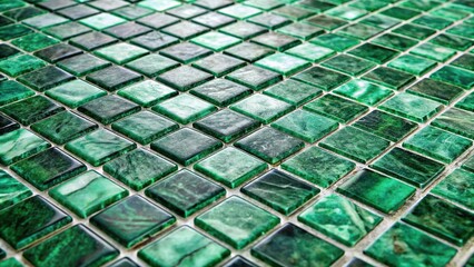 Green marble mosaic tiles seamless pattern with realistic texture, Depth of Field