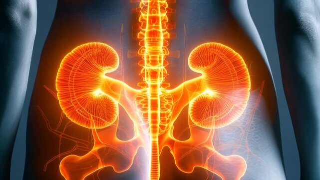Human organ demo: structure and function of kidneys, effects of kidney disease, analyzing condition's progression and its implications for general health and wellness.