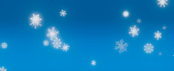 Winter Wonderland - Snowflakes Against a Blue Sky