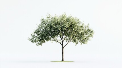 Tree on transparent background, real tree green leaf isolate die cut png file