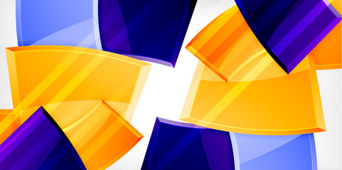 Colorful geometric abstract shapes. Illustration For Wallpaper, Banner, Background, Card, Book Illustration, landing page