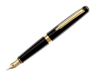 Naklejka premium Eleganter schwarzer Tintenstift mit Goldrand – ideal für professionelles Schreiben und als Geschenk