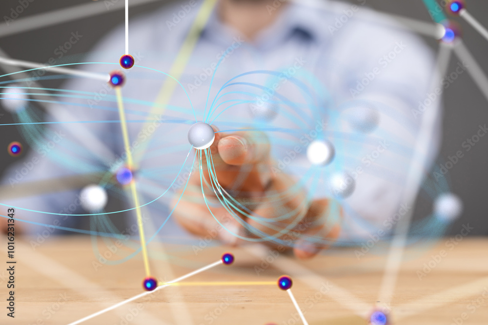 Poster conference digital network and data concept 3d