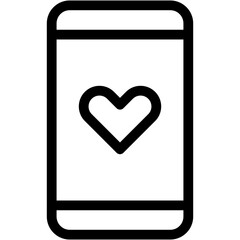 Vector Icon heart, chat, smart phone, communication, love emoji