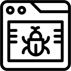 Vector Icon virus, programming, browser, bug, interface