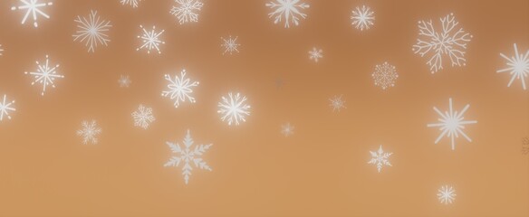 White Snowflakes on Orange Background