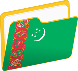 File folder icon with flag of Turkmenistan