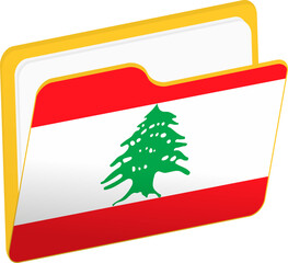 File folder icon with flag of Lebanon