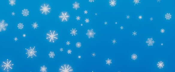 Wintery Sky with Falling Snowflakes