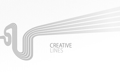 Light grey lines in 3D perspective vector abstract background, easy and soft cool illustration, smooth motion and elegant gradient.