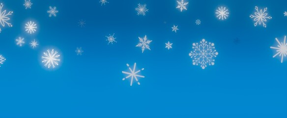 Snowflakes on Blue Sky