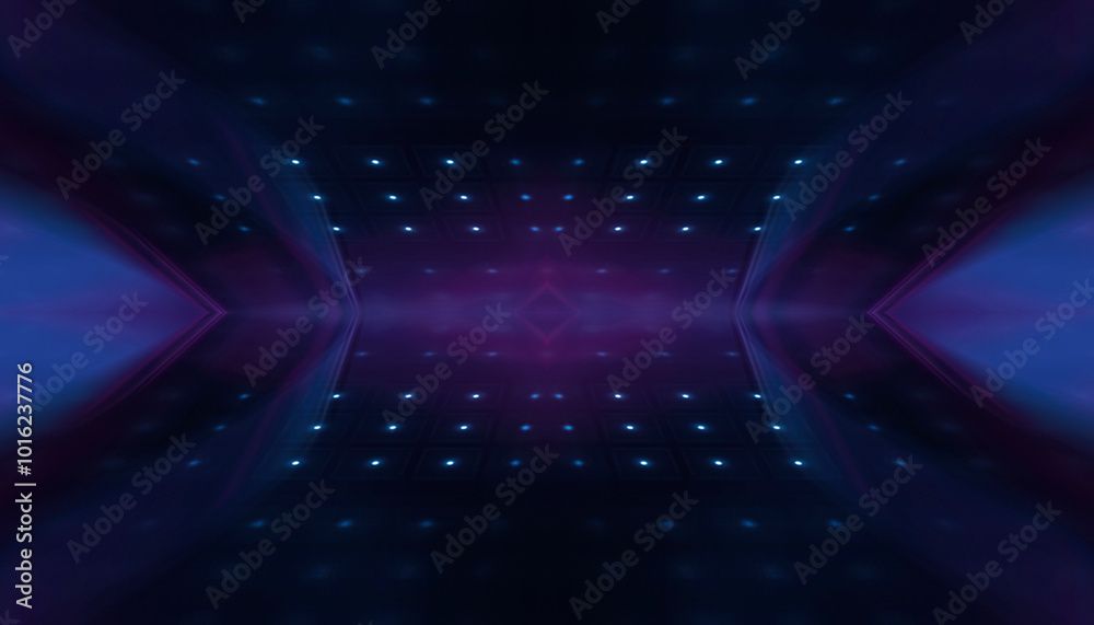 Wall mural abstract neon background with rays and spotlights.