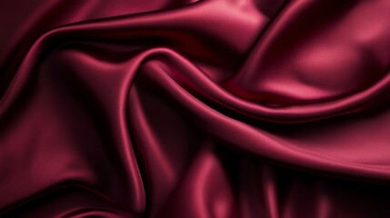 Obraz premium Red maroon satin fabric with soft, smooth texture, perfect for luxury backdrop