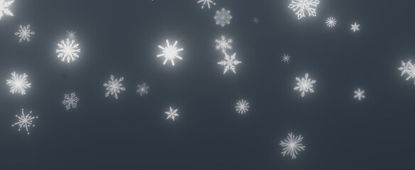 White Snowflakes Falling on a Dark Sky