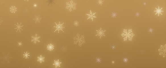 Golden Snowflakes Winter Background