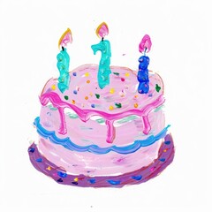 Colorful birthday cake illustration