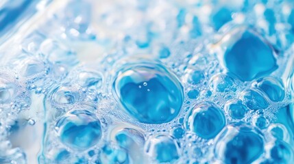 A wisp of a delicate blue bubble pattern on the surface, representing air and water in an abstract and dramatic cinematic light composition