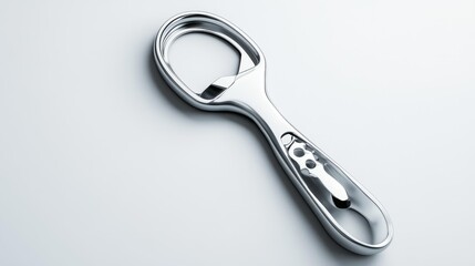 Obraz premium Realistic stainless steel can opener isolated on a white background modern and sleek kitchen utensil with a minimalistic design perfect for product presentations or e-commerce listings.. Generative AI