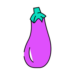 white eggplant pelican line icon vector. white eggplant pelican sign. isolated symbol illustration