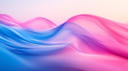 Abstract pink and purple waves flow in a digital design
