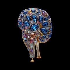 Naklejka premium Colorful gem-studded elephant sculpture