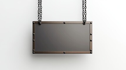 Obraz premium Ovales Vintages Schild als MockUp Template an Wand