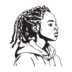 Curly hair woman vector illustration isolated