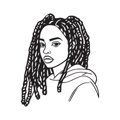 Curly hair woman vector illustration isolated