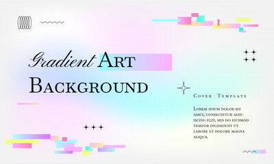 Banner template with glitch elements, gradient lines. Ribbed glass effect on pastel neon background. Geometric y3k shapes, brutalism vector illustration. Electric pattern, blurred minimal art.