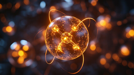 Two proton particles collide on a black background, symbolizing high-energy physics, particle collisions, and subatomic interactions. The image represents the unseen forces shaping the universe's fund