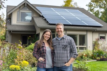 Couple smiling solar home