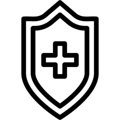 Obraz premium Vector Icon Shield, Hospital, Insurance, Security, Healthcare