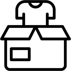 Vector Icon Clothes Donation, Clothes, T-shirt, Box, Donation