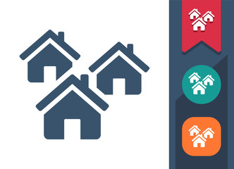 Neighborhood, City, House, Real Estate Icon