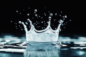 Water droplets splashing in slow motion, each droplet representing the potential energy of water, water splash, power in motion