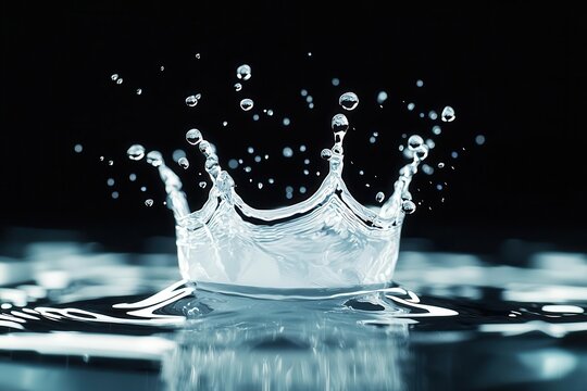 Water droplets splashing in slow motion, each droplet representing the potential energy of water, water splash, power in motion