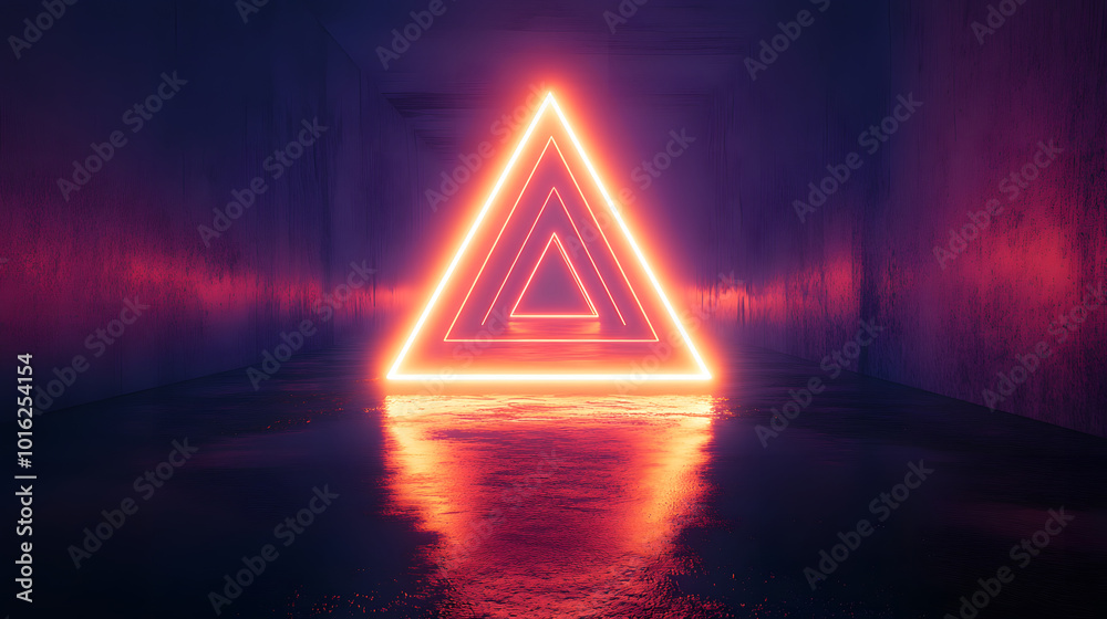 Wall mural an abstract futuristic triangle corridor generated using a computer