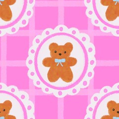 Teddy bear seamles pattern for children and nursery