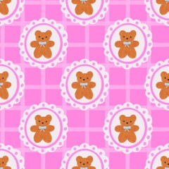 Teddy bear seamles pattern for children and nursery