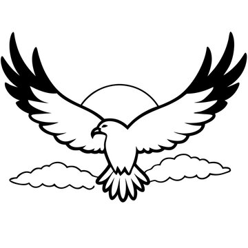 recommend clip art: flying eagle vector line art