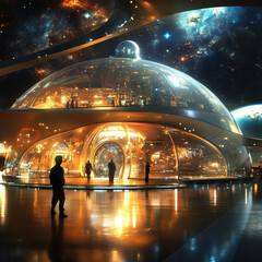 Image of living on planet printed on Printed Glass Splashbacks