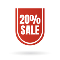 Red label 20% off sale, Shipping label