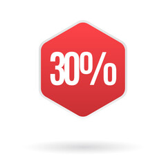 Label sale, 30% sale sticker, 30% sale label