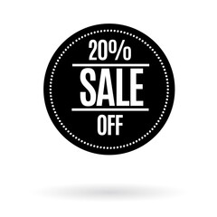 Black Sale label, Label sale, sale Sticker, Sale 20% off