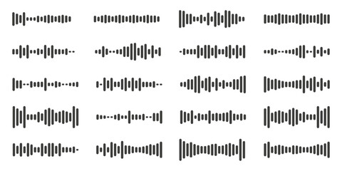Set of chat voice message. Digital sound wave for message chat